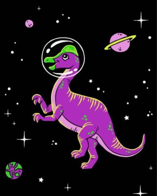 Space Dinosaur Paint By Numbers