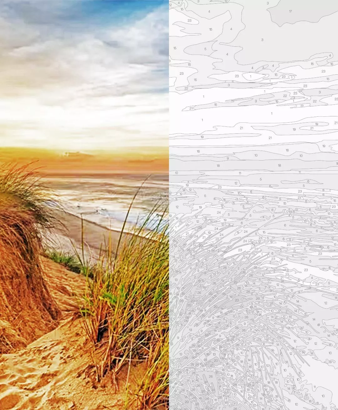 custom landscape paint by numbers process